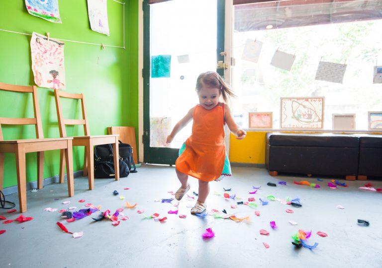 child playing inside