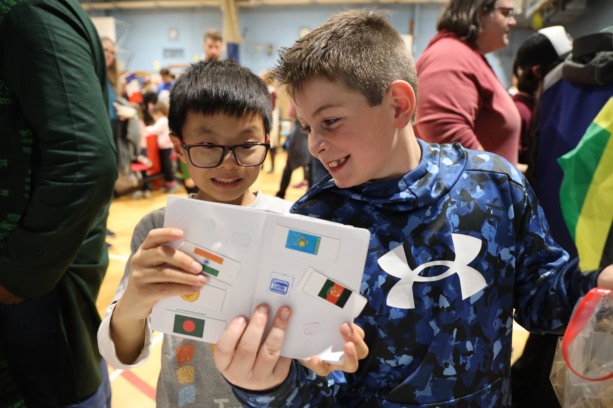 Two students in the Niskayuna Central School District share in the celebration of culture